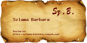 Szlama Barbara névjegykártya